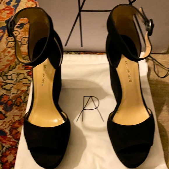 Paul Andrew Suede Platform Open Wedges - Picture 4 of 9